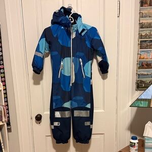 Kids Reima 110 5 year Blue Geometric Snowsuit with Hood